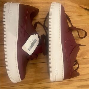 Nike Burgundy and White Air Sneakers original size 8,5 NEW